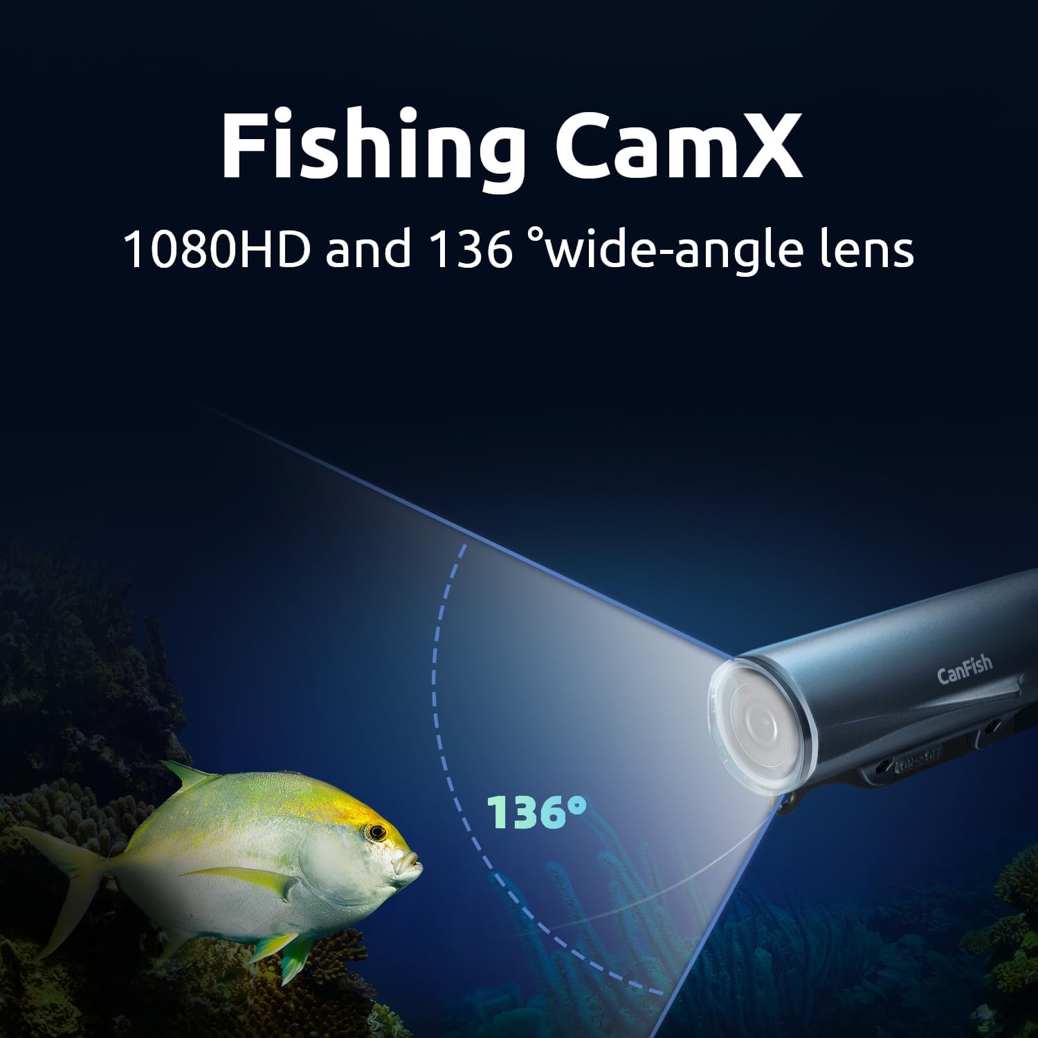 Fishing CamX underwater fishing camera with 1080HD video and 136° wide-angle lens