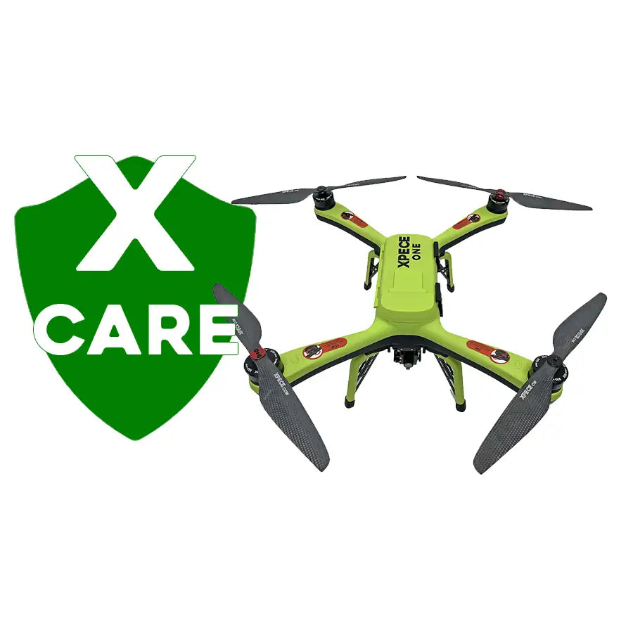 Xpece Care drone protection plan logo with XPECE ONE waterproof fishing drone coverage