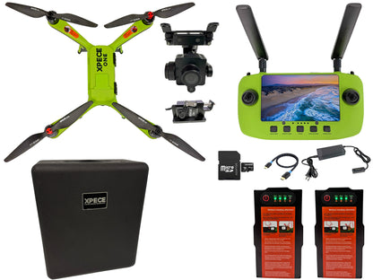 Xpece ONE Fishing Drone Fly More Bundle with drone, remote controller, camera, hard case, two batteries, charger and cables